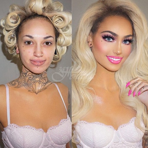 Невероятни трансформации само с помощта на грим - магията на макияжа (Снимки):