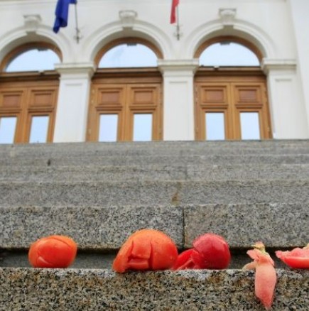 Застраховат парламента срещу домати