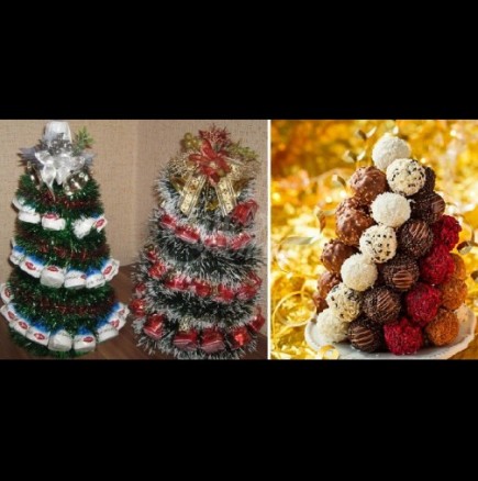 Оригинално коледно дърво от бонбони- направи сам оригинален подарък за празниците (Галерия)