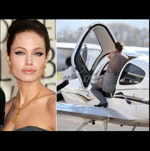 Няма нещо, което тя да не може! Анджелина Джоли подкара самолет, за да угоди на децата си (Снимки):