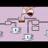 Тази кафе-загадка остави без сън хиляди в мрежата: Коя чаша ще се напълни първа от каната? 