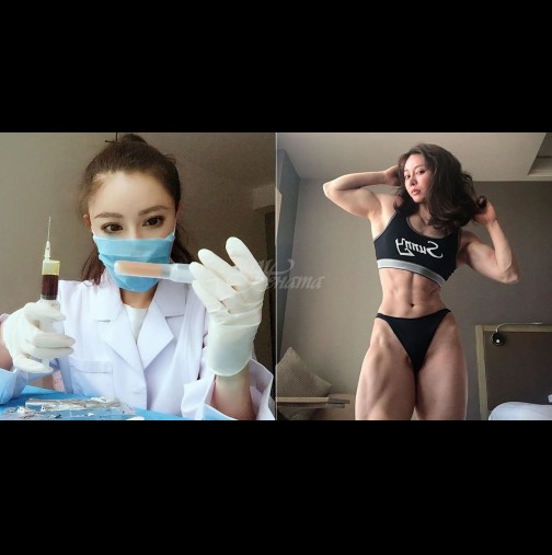 През деня тя се бори с коронавируса, а вечер тази китайска докторка пръска сексапил. Вижте я само (Снимки):