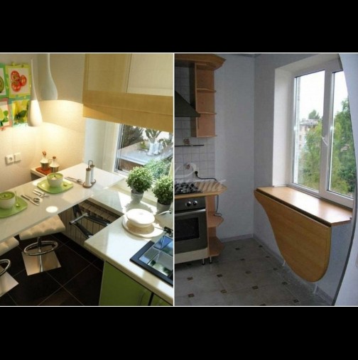 Первазът е спасението на малката кухня - 21 хитри идеи как да спечелим повече място и удобство (Снимки):