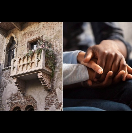 Любов от балкона - двойка в града на Ромео и Жулиета се залюби от разстояние по време на карантината (Снимки):
