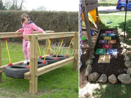 Супер идеи за детския кът в двора (Снимки):