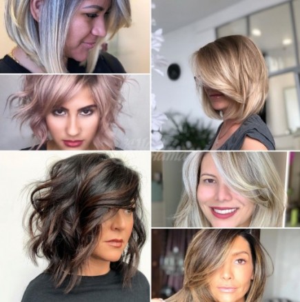 Прически за средна дължина на косата с бретон 2020 за жени на 40-50 години-Ефективни идеи