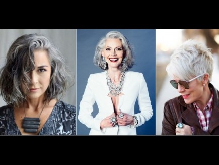 Златни прически за златни дами - какво отива на сивите коси (Снимки):