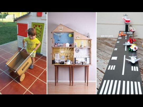 17 идейни играчки от кашон за сръчни родители и малки любопитковци (Снимки):