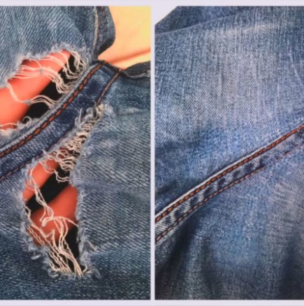 Как да поправим любимите си дънки без да си личи, когато се прокъсат отдолу и искаме още да си ги носим