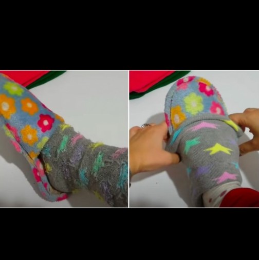 Как да направиш старите чехли като нови за 2 минути - трябват ти чорап, конец и игла. Останалото е лесно (Видео):