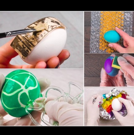 На баба яйцата с чорап и листа са от миналия век! 12 модерни техники за боядисване на яйца, които и баба ти ще хареса (Снимки):