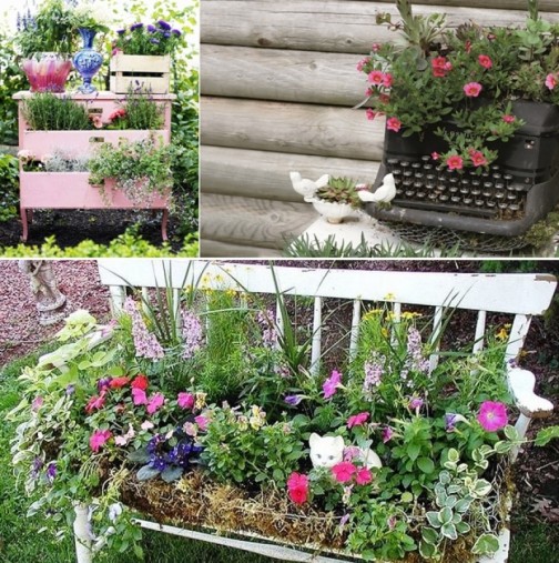 20 блестящи идеи как да използваме старите вещи в градината - от боклук става бижу (Снимки):