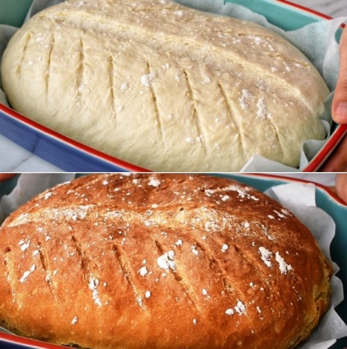 Евтин домашен хляб без втасване - става огромен с малко продукти! Рецепта за всеки ден: