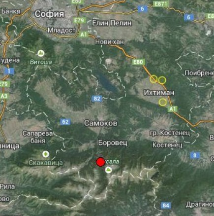 Земетресение на 64 км от София тази сутрин!