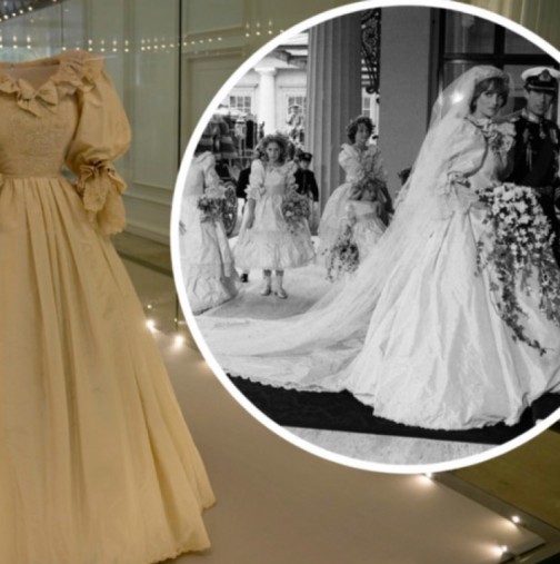 Извадиха сватбената рокля на принцеса Даяна за първи път от 26 години насам! Ето как изглежда днес (Снимки):