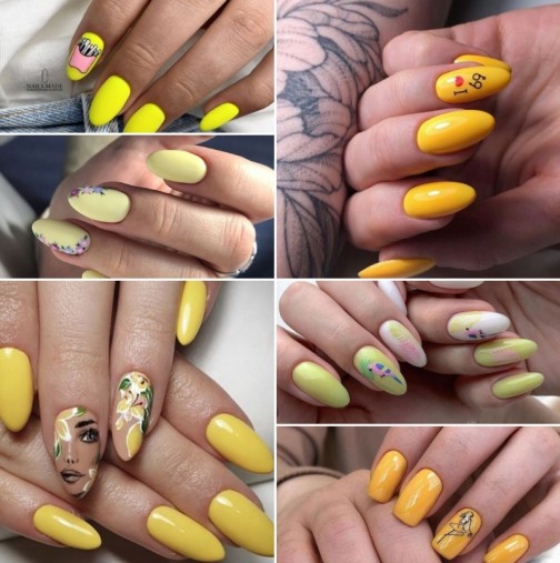 24 жълти и стилни маникюри за къси и средни нокти за лятно настроение 