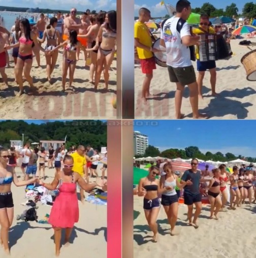 Хоро се изви на плажа на български курорт-Видео