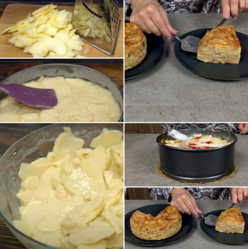 Френски невидим ябълков пай-С минимум брашно и много ябълки, канела и яйчен крем