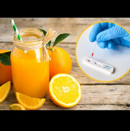 Масова шашма с положителни антигенни тестове след използване на портокалов сок: