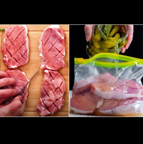 Евтин трик от големите готвачи: Защо да залееш месото с маринатата от киселите краставички