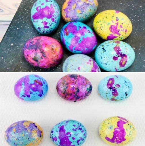 Бабешки метод за боядисване на яйца с олио и оцет - стават космически шедьоври!
