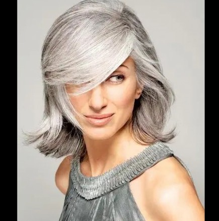 Модерни прически за сива и сребриста коса (Снимки):