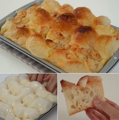 ЧЕСНОВ хляб на БАЛОНЧЕТА - отгоре хрупкав, вътре пухкаво мек! Италианска работа - няма как да не е вкусно!