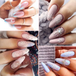 Маникюр за Коледа нежен дизайн (Снимки):