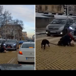Заснеха на видео как автомобил блъска жена с бебе на ръце и куче на пешеходна пътека