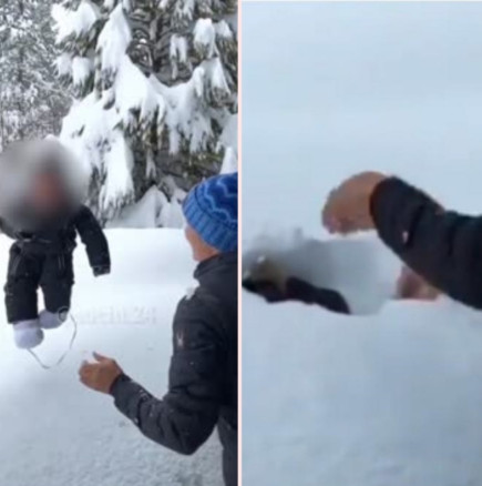 Мрежата пропищя от това видео: Жена хвърли бебето си в снега и то потъна цялото!