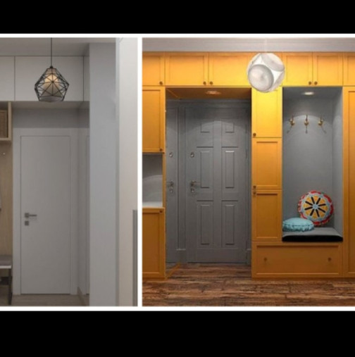 Модерни идеи за вграден шкаф около вратата (СНИМКИ):