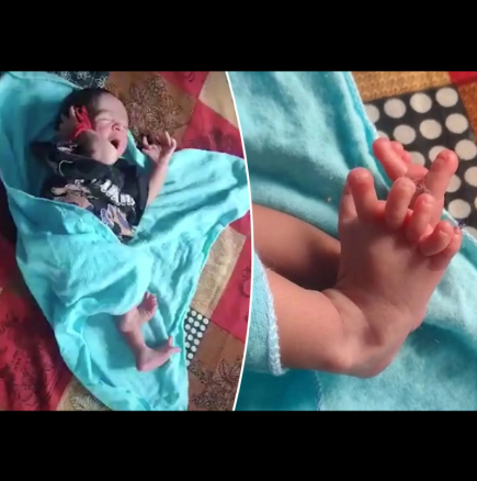 Роди се необичайно бебе с 26 пръста-Видео