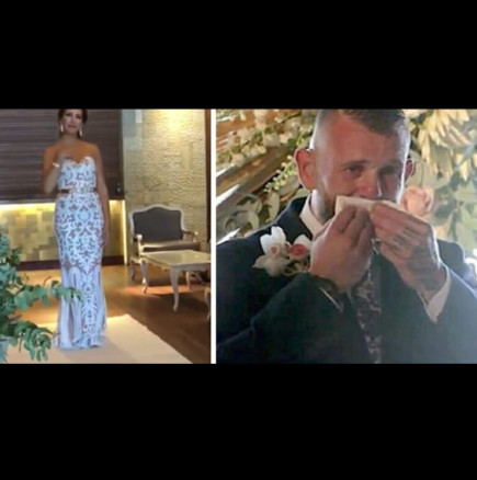 Булка подготви изненада за глухия си съпруг на сватбата: трогна го до сълзи! (СНИМКИ)