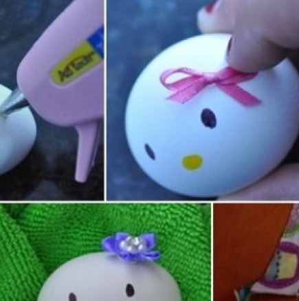 Направете Hello Kitty великденски яйца