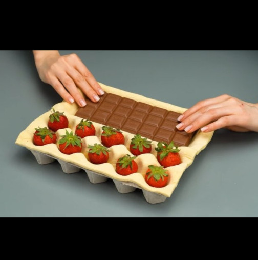 Опаковка бутер тесто, един шоколад и шепа ягоди: Вижте как се прави най-бързият и лесен сладкиш!