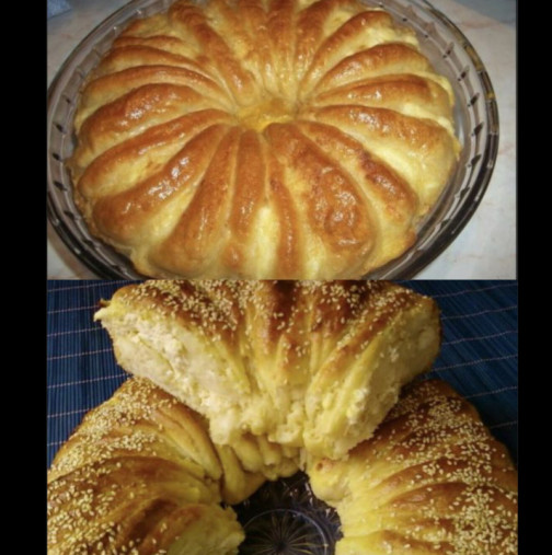 Погача Слонско ухо със сирене и кисело мляко - най-пухкавата и най-вкусната!