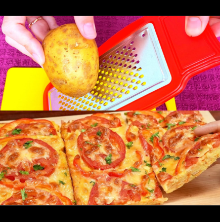 Настържете 3 картофа в тавата и ще имате вкусотия, по-голяма от пица! Лесно, бързо, разкошно: