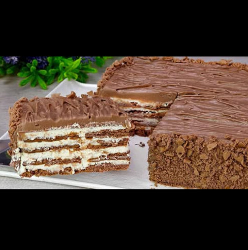 Бисквитена торта с вкус на чийзкейк за 10 минути: Без фурна, без кондензирано мляко, без брашно - вкус за милиони!