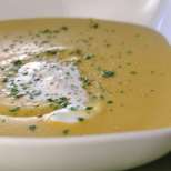 Вкусна крем супа с леща и патладжан