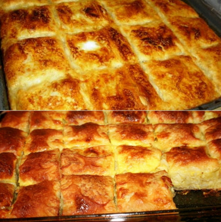 С 4 яйца пълня най-голямата тава с вкусна баница! Пухкава, сочна, висока 10 см: