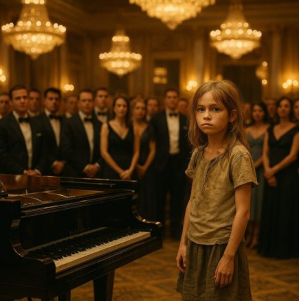 „Мога ли да посвиря за чиния с храна?“ 12-годишно момиче седна на пианото... и накара зала, пълна с милионери, да замълчи...