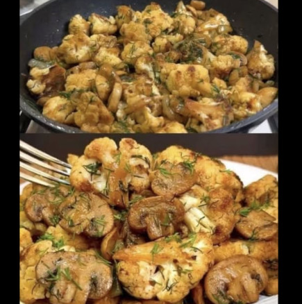 Уж е карфиол с гъби, а сякаш ядеш пиле с картофи! Уникална вкусотия - лесна и полезна: