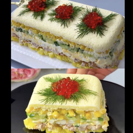 Редена салата като солена торта: Гостите са във възторг, когато я поднеса!