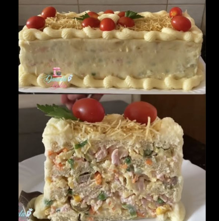 По-вкусно от салата: Студена солена торта, кралицата на всяка празнична трапеза! Кремообразна и апетитна
