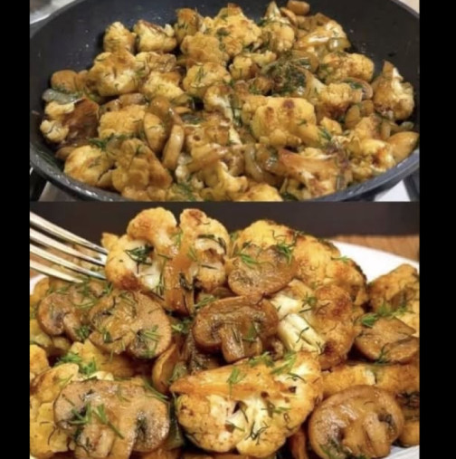 Уж е карфиол с гъби, а сякаш ядеш пиле с картофи! Уникална вкусотия - лесна и полезна: