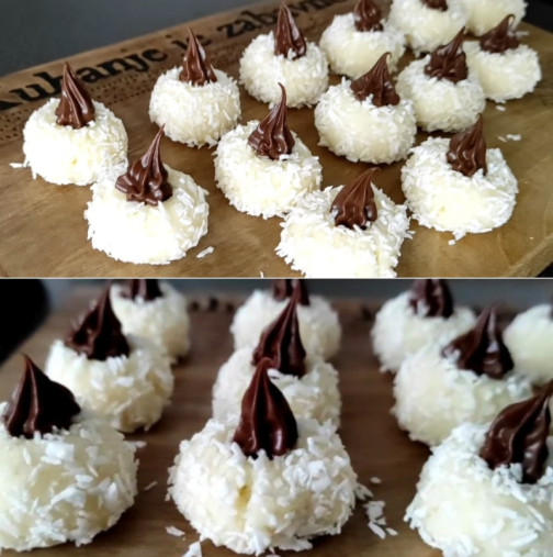 Кокосови гнезда от 3 съставки: Нежни, вкусни, топят се в устата! На вкус са точно като десертче Баунти: