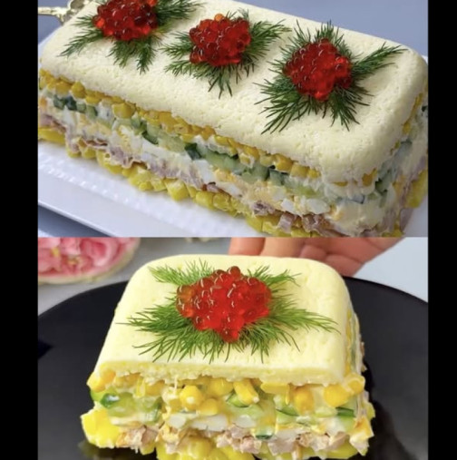 Редена салата като солена торта: Гостите са във възторг, когато я поднеса!