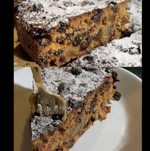 Колкото повече стои, толкова по-вкусен става! Коледна торта с бадеми и сушени плодове: