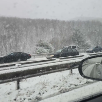 Снежни виелици се вихрят на магистрала „Тракия“-Стана страшно Снимки