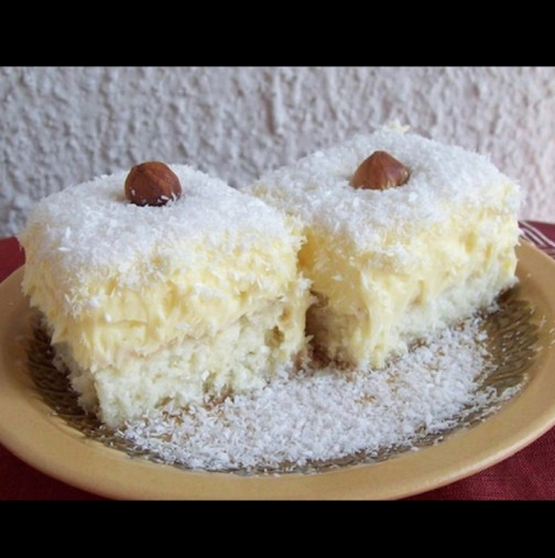 Специално за любителите на кокоса: Божествена торта Рафаело с много пухкав крем! Много лека - ядеш без угризения на съвестта: